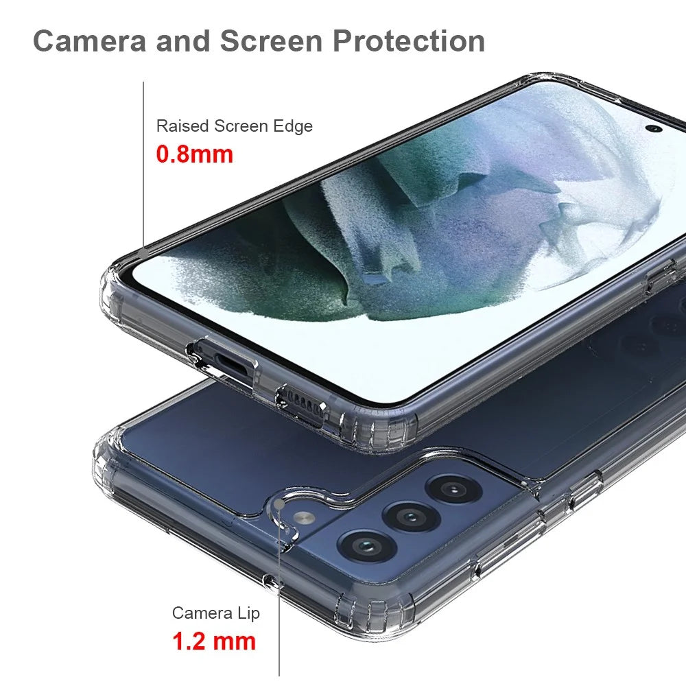 Four-Corner Cushioned Anti-Scratch Clear Acrylic + TPU Anti-Drop Hybrid Cover for Samsung Galaxy S21 FE - 4