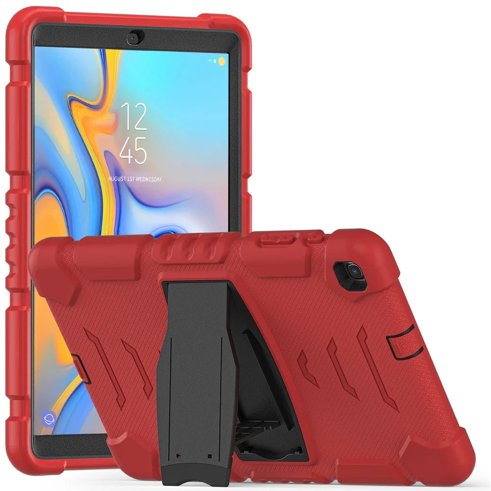 For Samsung Galaxy Tab A 10.1 (2019) SM-T510 (Wi-Fi) / SM-T515 (LTE) Tablet Case PC + Silicone Kickstand Cover - Red / Black - 6