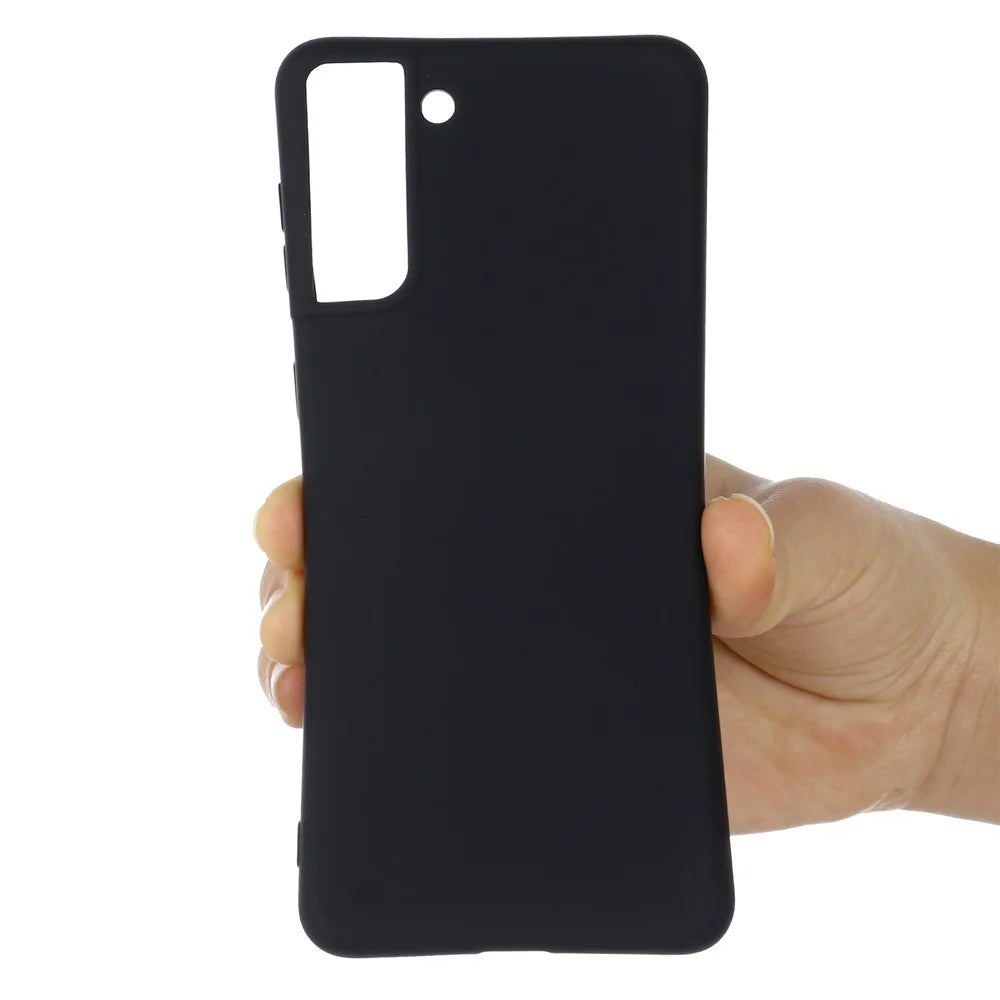 Liquid Silicone Case for Samsung Galaxy S21 FE , Anti-Slip Phone Cover with Strap - Black - 5