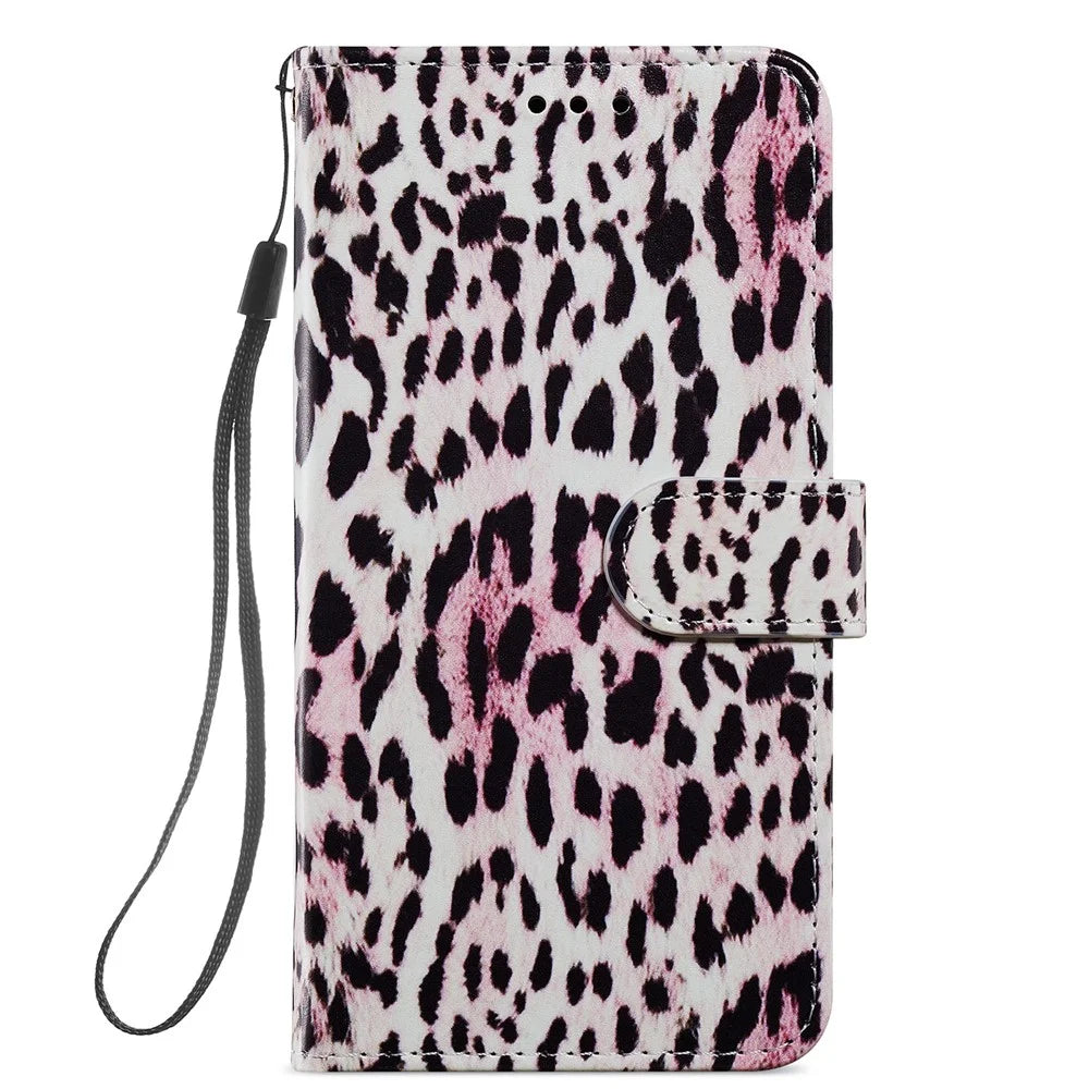 Pattern Printing Magnetic Clasp Wallet Design Leather Phone Case Cover with Stand for Samsung Galaxy A52 4G/5G / A52s 5G - Leopard - 2