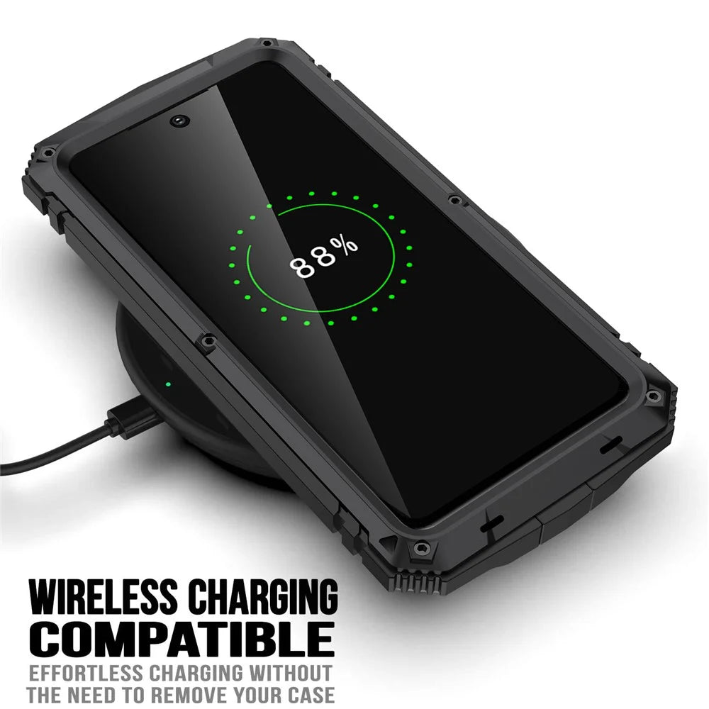 Shock Absorbing Defender Heavy Full Body Back Cover Kickstand Carrying Hard PC + Soft TPU Armor Case for Samsung Galaxy S21 FE - Black - 2