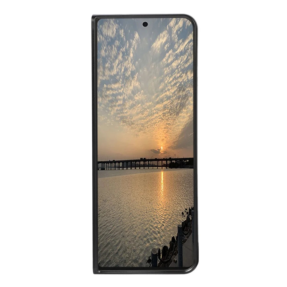 Leather Coated Phone Cover Case for Samsung Galaxy Z Fold3 5G - Black - 2