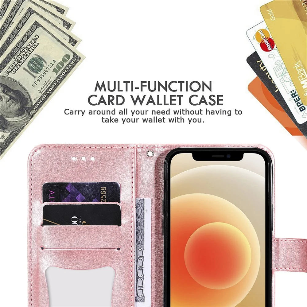 PU Leather Imprint Flowers Pattern Wallet Phone Case with Lanyard for Samsung Galaxy A12 / M12 / F12 - Rose Gold - 2
