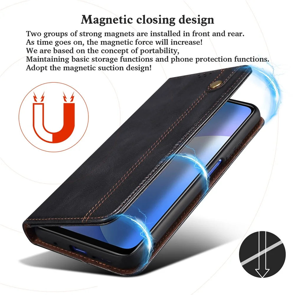 Leisure Style Waxy Crazy Horse Texture Protective Leather Case Cover for Samsung Galaxy M32 (Global Version) - Black - 6