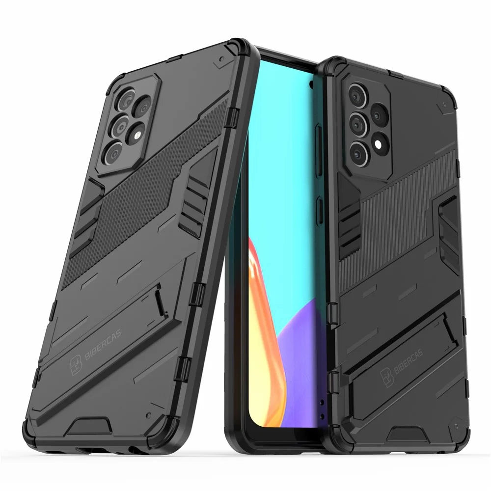 Armor Shockproof Military Hard PC + TPU Bumper Hybrid Protective Cover for Samsung Galaxy A52 4G/5G / A52s 5G - Black - 1