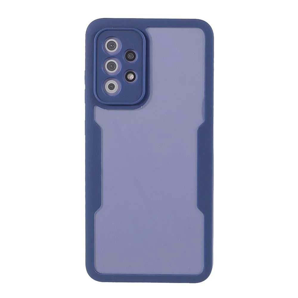 PET Screen Protector + Acrylic Back Panel + TPU Frame Protective Case for Samsung Galaxy A52 4G/5G / A52s 5G - Blue - 2
