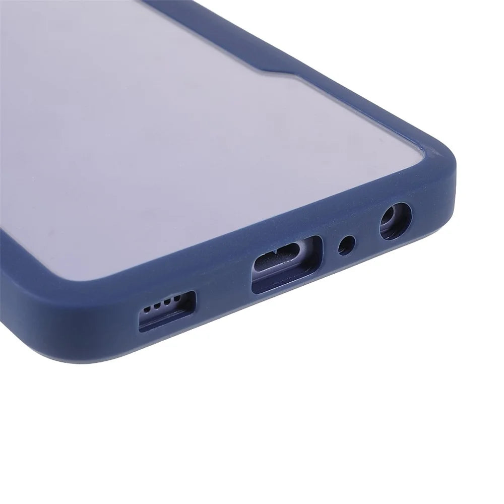 PET Screen Protector + Acrylic Back Panel + TPU Frame Protective Case for Samsung Galaxy A52 4G/5G / A52s 5G - Blue - 4