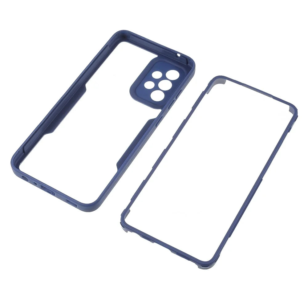 PET Screen Protector + Acrylic Back Panel + TPU Frame Protective Case for Samsung Galaxy A52 4G/5G / A52s 5G - Blue - 7