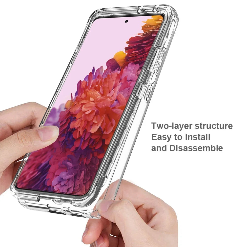 Detachable 2-in-1 Scratch-proof Transparent Gradient Color Clear TPU + PC Shell for Samsung Galaxy S21 Ultra 5G - Transparent - 2