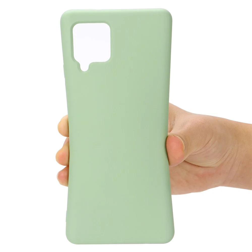Liquid Silicone Silky-Soft Touch Full Body Protection Shockproof Case Cover with Strap for Samsung Galaxy M32 (Global Version) - Green - 4