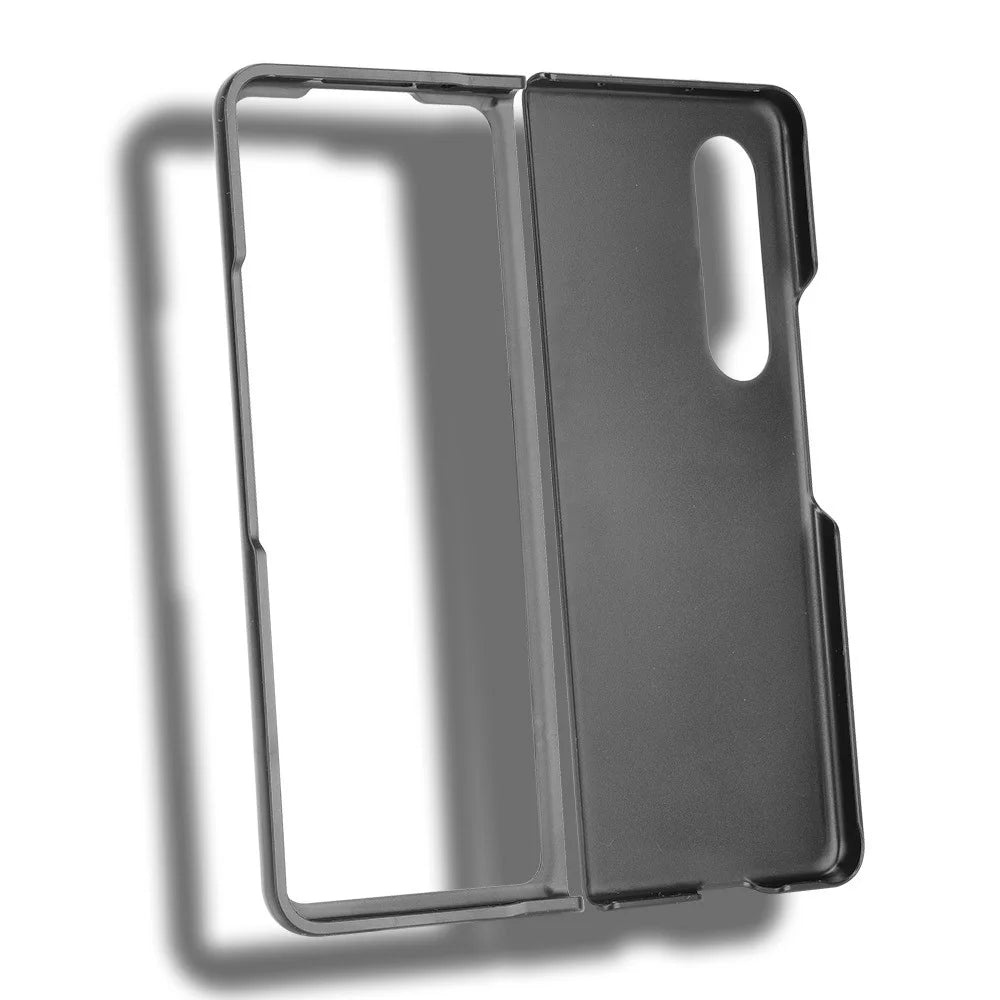 Ultra Slim Litchi Texture PU Leather Coated PC Shockproof Phone Cover for Samsung Galaxy Z Fold3 5G - Black - 3