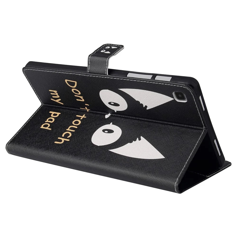 For Samsung Galaxy Tab A7 10.4 (2020) / (2022) / T505 / T500 Pattern Printing Wallet Stand Leather Tablet Case - Cat Ears - 4
