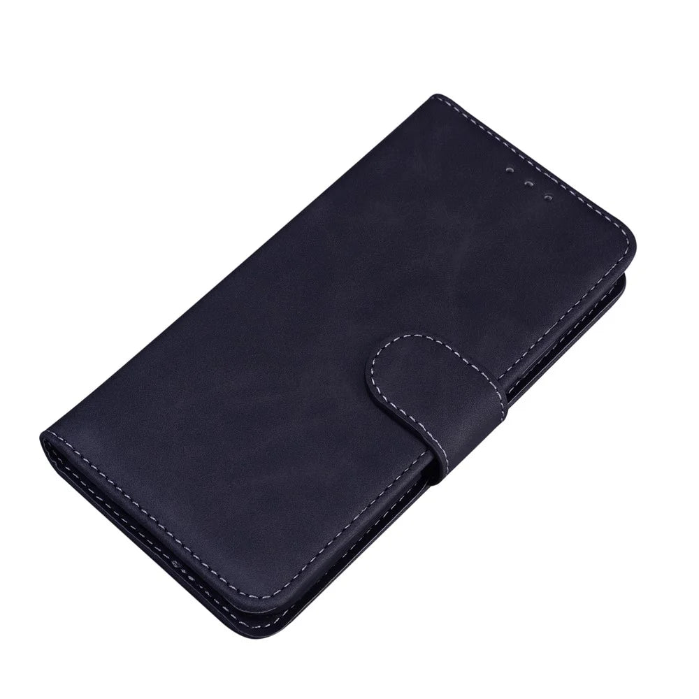Shockproof Quality Leather Protective Phone Case Shell Stand Wallet Cover for Samsung Galaxy A03s (164.2mm) - Black - 5