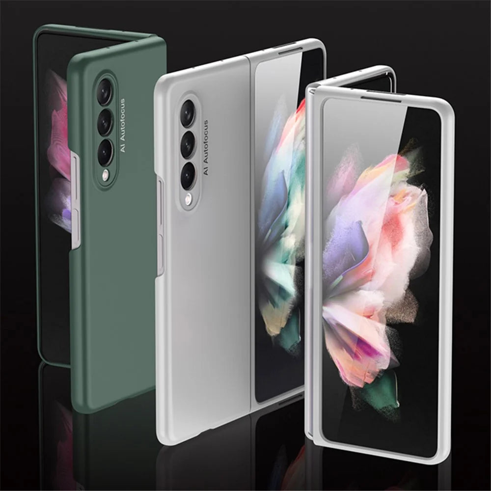 GKK Stylish Ultra Slim Full Protection Precise Cutout Hard PC Protective Phone Cover for Samsung Galaxy Z Fold3 5G - Silver - 2