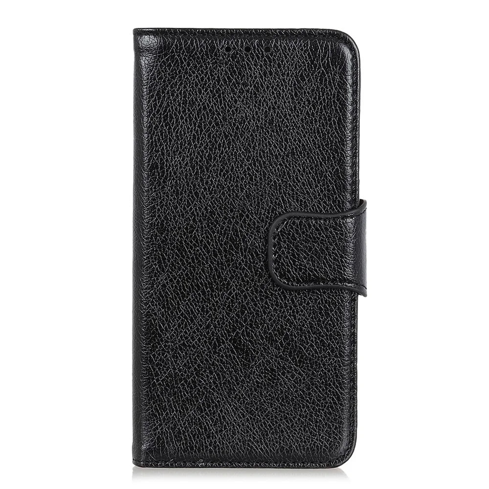 For Samsung Galaxy S22 5G Nappa Texture Split Leather Wallet Stand Flip Protective Cover with Magnetic Closure - Black - 2