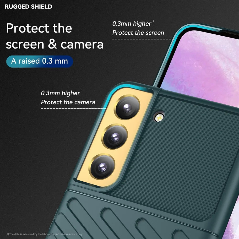 Thunder Series Twill Design Anti-Scratch Anti-Fingerprint Soft TPU Mobile Phone Back Case Cover for Samsung Galaxy S22 5G - Green - 4