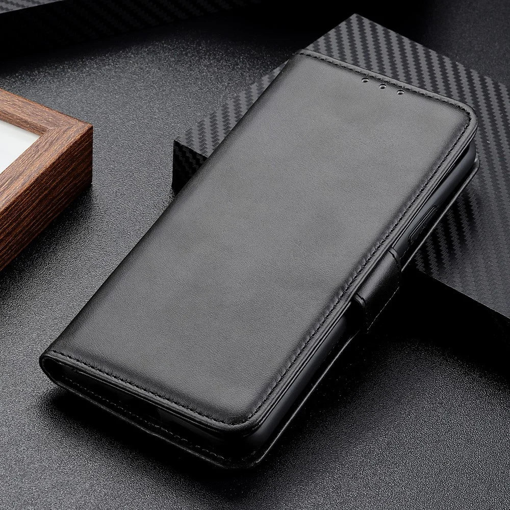 Shockproof Flip Cover Magnetic Closure Leather Wallet Stand Case for Samsung Galaxy M52 5G - Black - 6