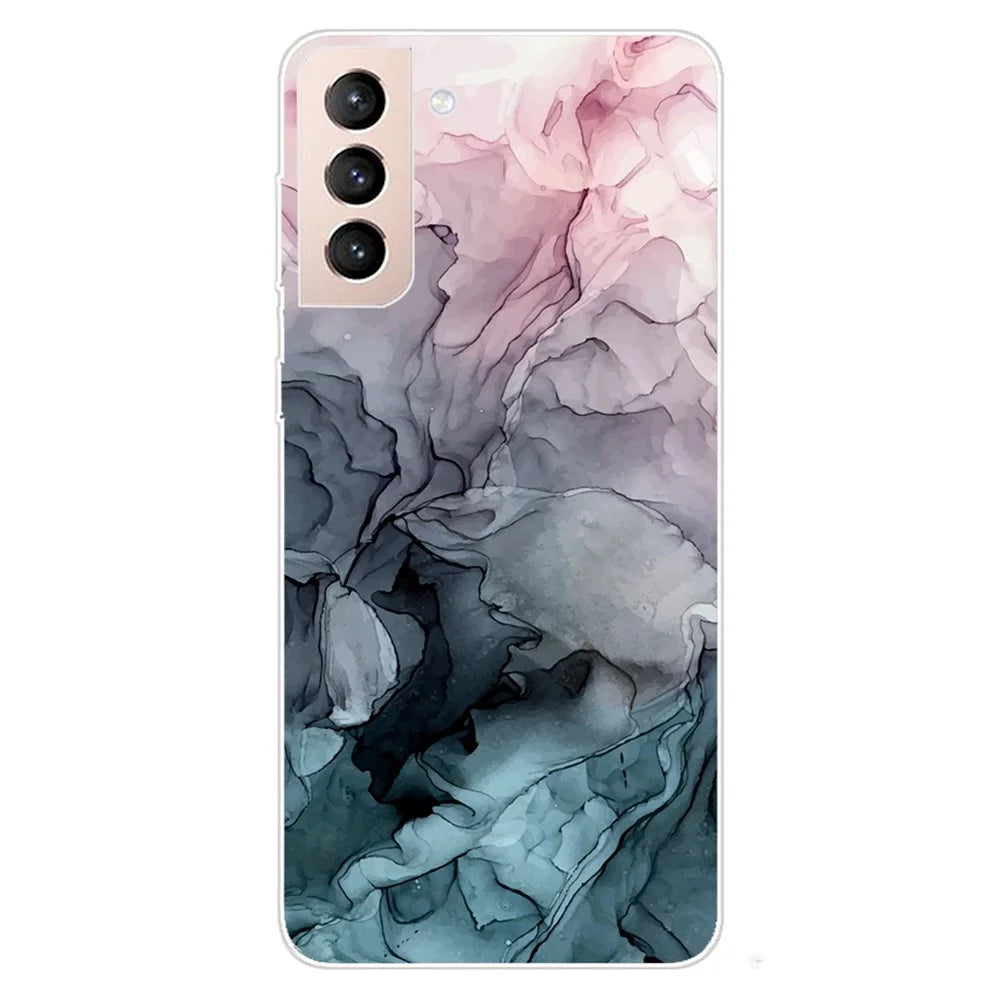 Marble Series Style A Flexible TPU Marble Pattern Printing Drop-proof Phone Shell Cover for Samsung Galaxy S22 5G - Style A - 1