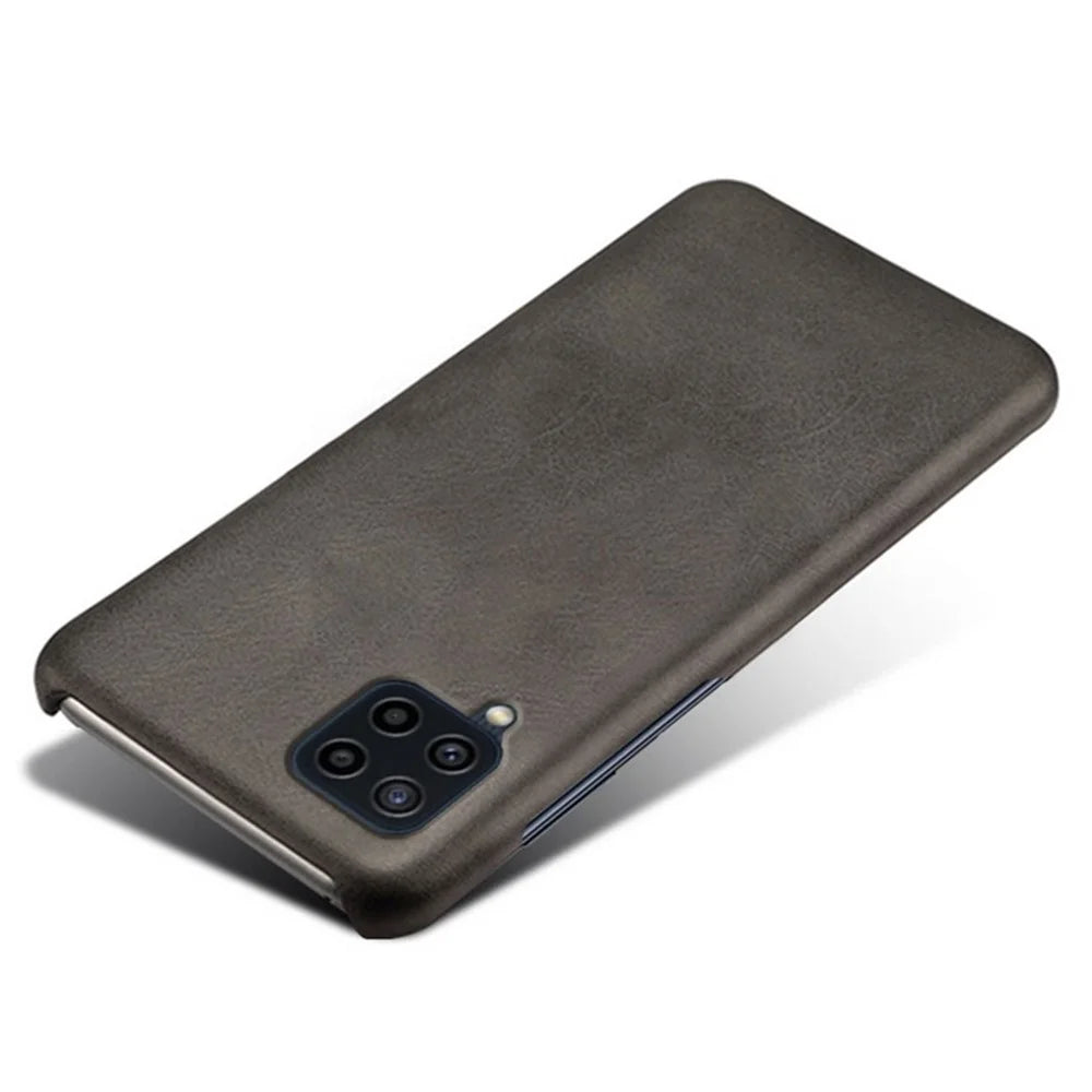 Durable PU Leather Coated PC Phone Case Phone Cover for Samsung Galaxy F22 / M22 4G / M32 4G (Global Version) - Black - 3