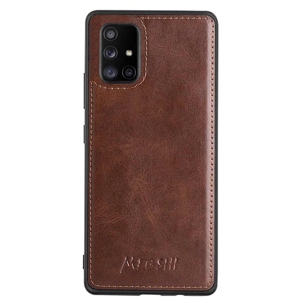 MEGSHI 020 Series Magnetic Absorption Wallet Anti-fall Detachable Design PU Leather TPU Case Shell with Long Strap for Samsung Galaxy A71 5G SM-A716 - Brown - 2