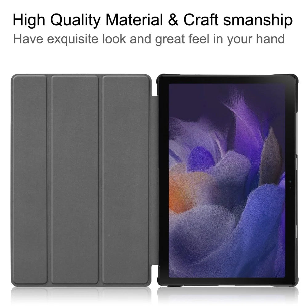 For Samsung Galaxy Tab A8 10.5 (2021) / A8 10.5 (2022) Trifold Stand PU Leather Hard PC Inner Shockproof Protective Tablet Cover - Black - 5