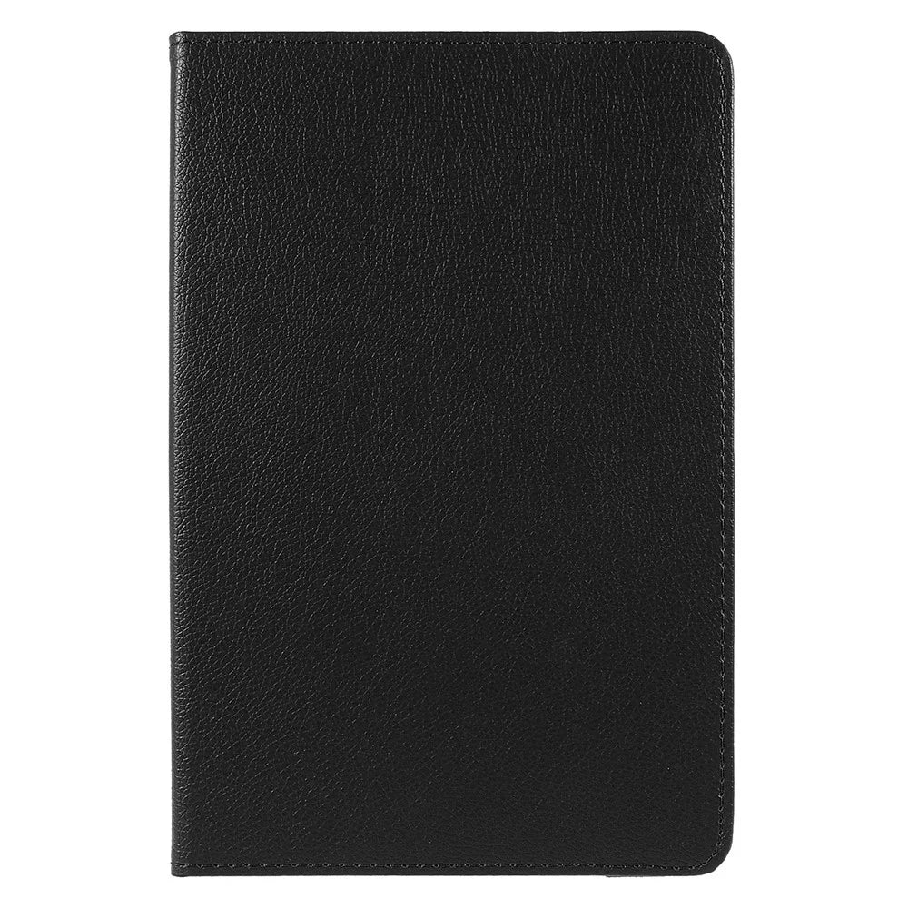 For Samsung Galaxy Tab A8 10.5 (2021) Litchi Texture PU Leather 360 Degree Swivel Stand Protective Tablet Case with Elastic Band - Black - 2
