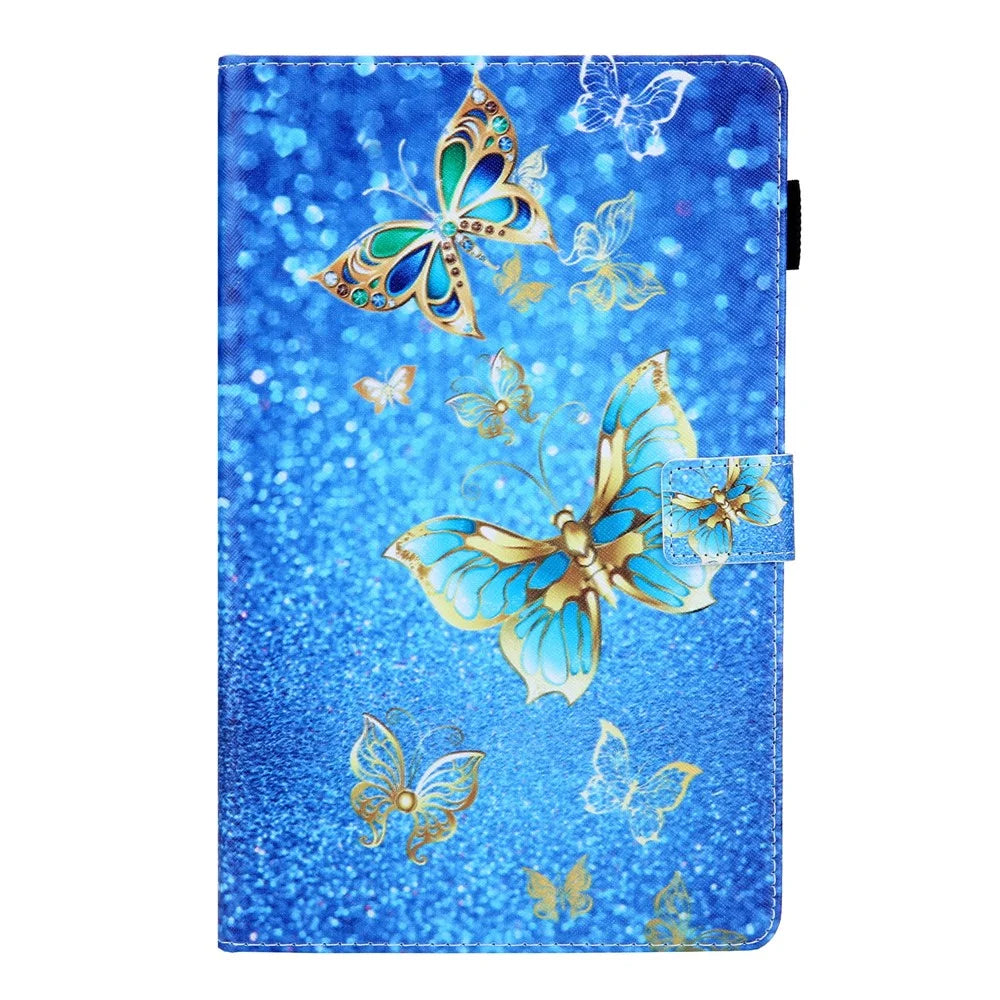 Pattern Printing Stand Leather Tablet Case for Samsung Galaxy Tab A8 10.5 (2021) SM-X200 X205 / A8 10.5 (2022) - Gold Butterfly - 2