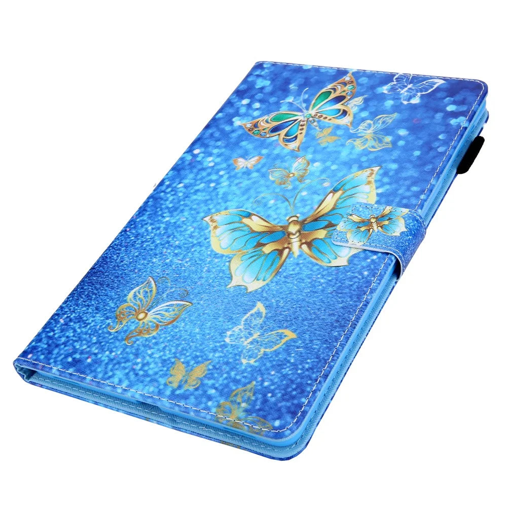 Pattern Printing Stand Leather Tablet Case for Samsung Galaxy Tab A8 10.5 (2021) SM-X200 X205 / A8 10.5 (2022) - Gold Butterfly - 7