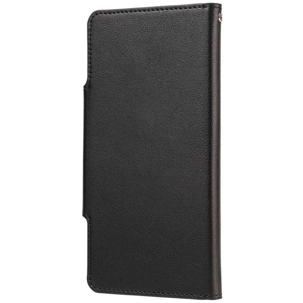 Stylish Well-protected Ultra-thin Detachable Leather Case Built-in Metal Sheet Wallet Anti-fall Phone Cover for Samsung Galaxy S21 FE 5G/S21 Fan Edition - Black - 3