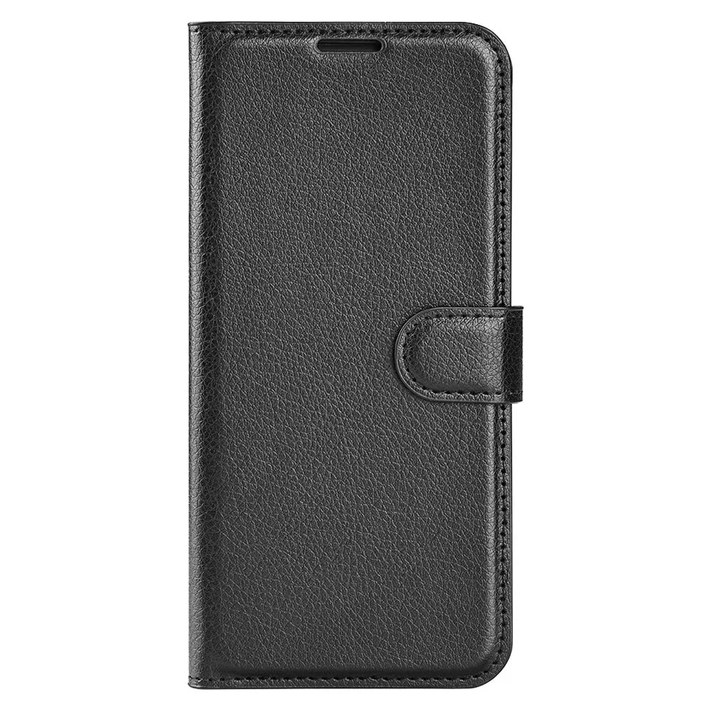 For Samsung Galaxy A03 (164.2mm) Litchi Texture Soft Inner TPU Case + PU Leather Cover with Wallet Stand - Black - 2