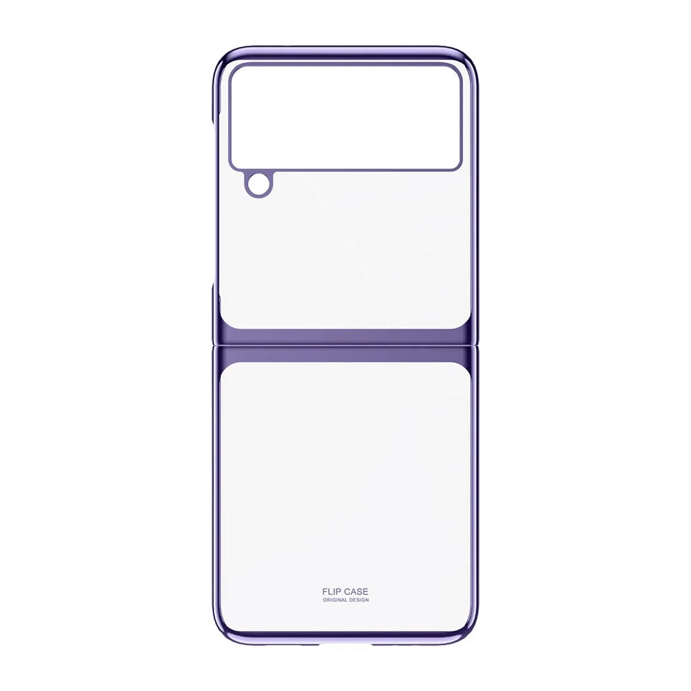 Shockproof Electroplating Folding Hard PC Phone Shell Mobile Phone Bag Case for Samsung Galaxy Z Flip3 5G - Purple - 2