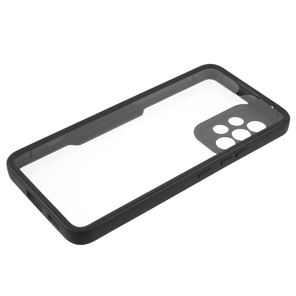 PET Screen Protector + Acrylic Back Panel + TPU Frame Detachable 2-in-1 Anti-scratch Case for Samsung Galaxy A53 5G - Black - 7
