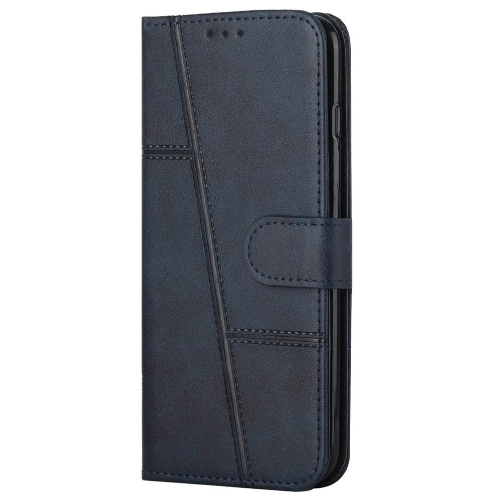 Stitching PU Leather Stand Wallet Phone Case Dual-sided Magnetic Clasp Cover for Samsung Galaxy A53 5G - Sapphire - 2