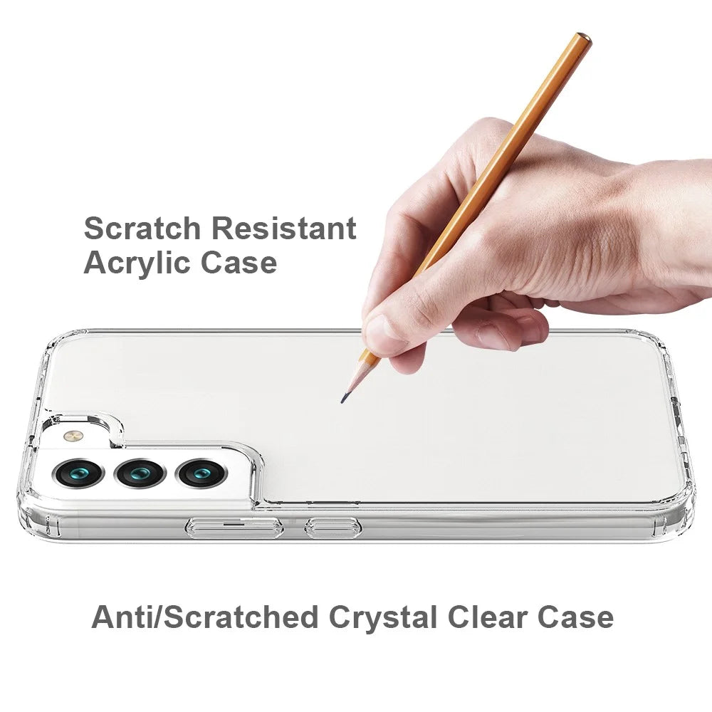 TPU Soft Edge Acrylic Hard Bottom Anti-Fingerprint Drop Protection Cover for Samsung Galaxy S22 5G - 2