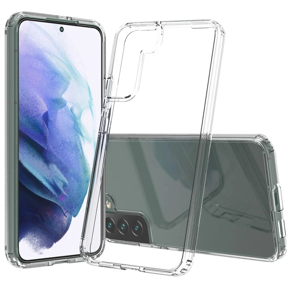 Acrylic Back Panel + Soft TPU Edges Protective Clear Phone Case for Samsung Galaxy S22+ 5G - 1