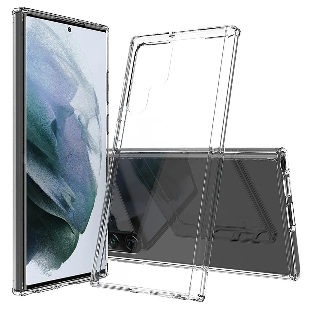 Hard Acrylic Back with TPU Bumper Shockproof Anti-Drop Protective Phone Case for Samsung Galaxy S22 Ultra 5G - 1