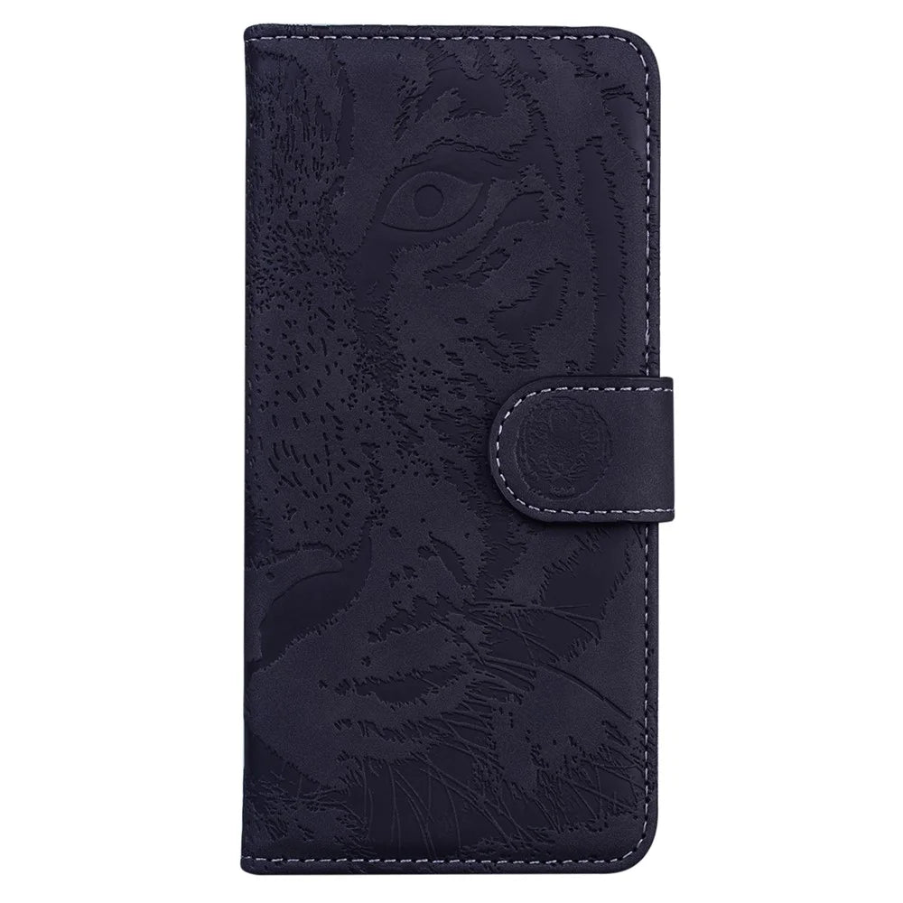 For Samsung Galaxy A53 5G Flip Leather Case Protective Phone Cover Imprinting Tiger Pattern Supporting Stand Wallet - Black - 2