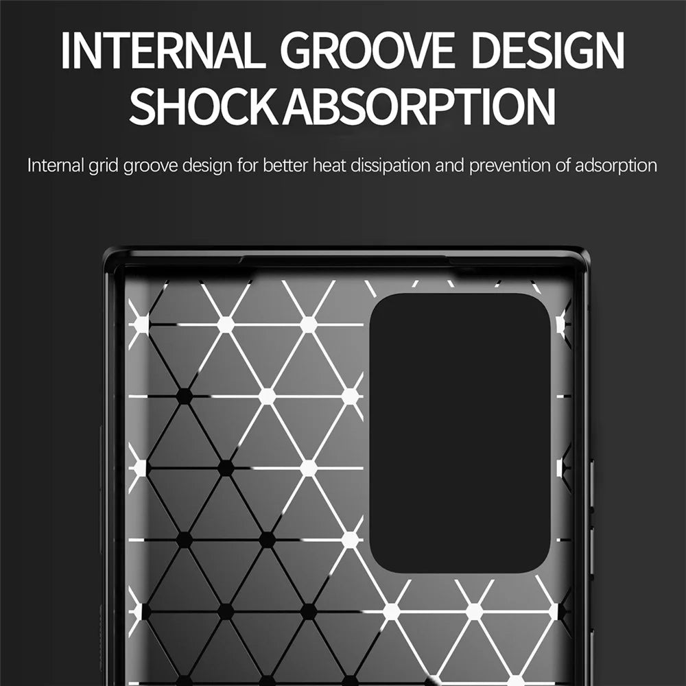 1.8mm Carbon Fiber Slim Drop-proof Brushed Texture Soft TPU Mobile Phone Cover for Samsung Galaxy Note 20 Ultra/Note 20 Ultra 5G - Black - 5