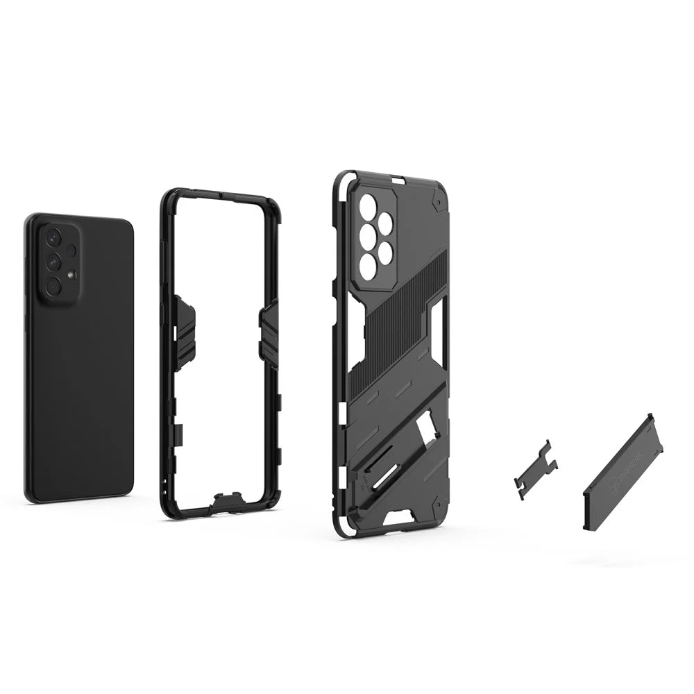 Shockproof Kickstand Phone Case TPU + PC Hybrid Cover for Samsung Galaxy A33 5G - Black - 5
