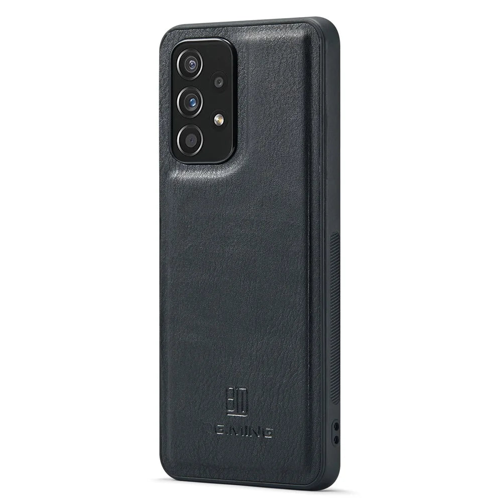 DG.MING for Samsung Galaxy A53 5G Detachable Split Leather Flip Wallet Case Stand Magnetic Full Body Protective Phone Cover - Black - 4