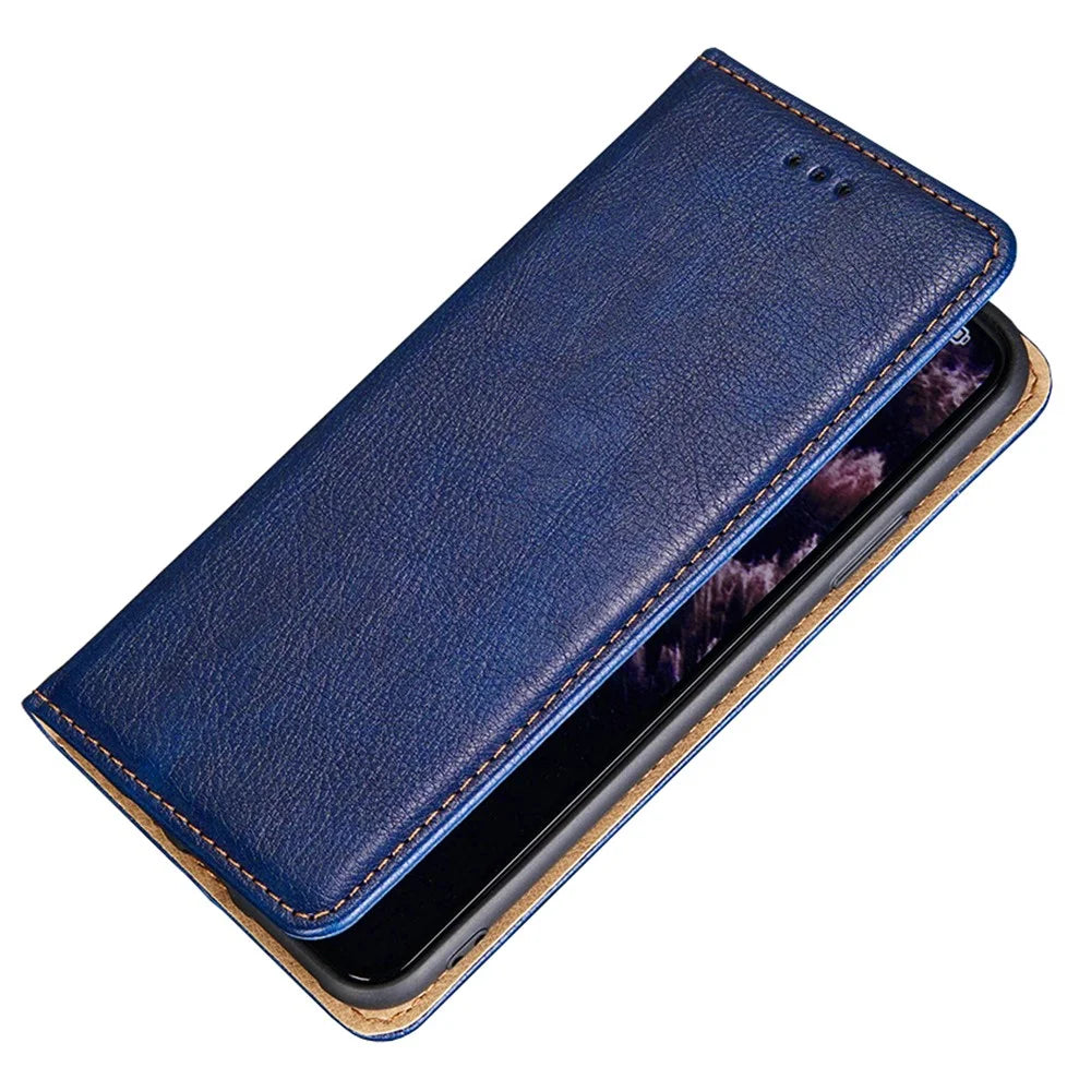 Magnetic Absorption PU Leather Wallet Case Stand Inner TPU Flip Folio Phone Cover for Samsung Galaxy A53 5G - Blue - 6
