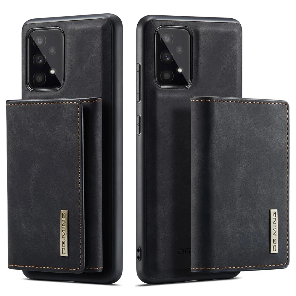 DG.MING M1 Series Scratch Resistant Phone Protector Detachable 2-in-1 Wallet Phone Case for Samsung Galaxy A53 5G - Black - 1