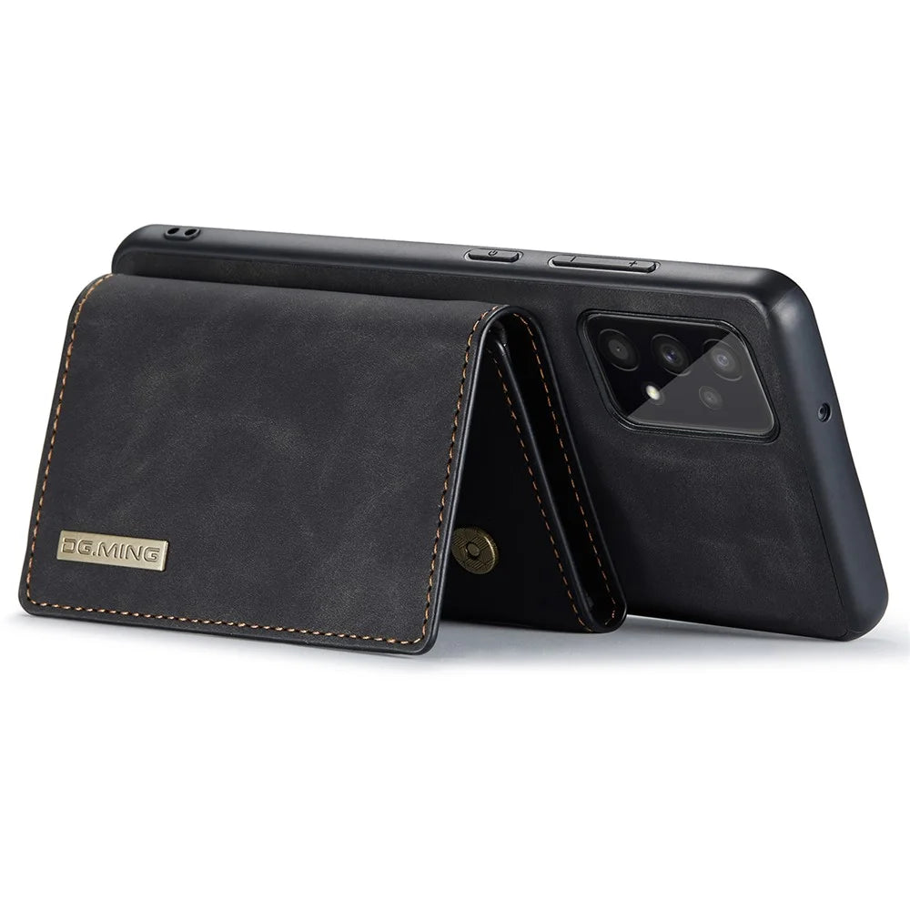 DG.MING M1 Series Scratch Resistant Phone Protector Detachable 2-in-1 Wallet Phone Case for Samsung Galaxy A53 5G - Black - 4