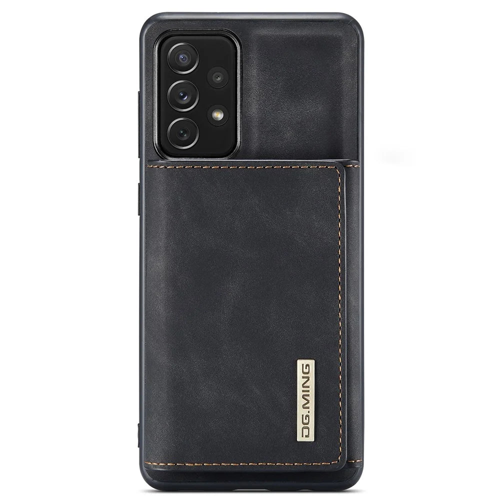 DG.MING M1 Series Phone Case PU + TPU + PC Back Cover with Magnetic Tri-Fold Wallet Kickstand for Samsung Galaxy A73 5G - Black - 2