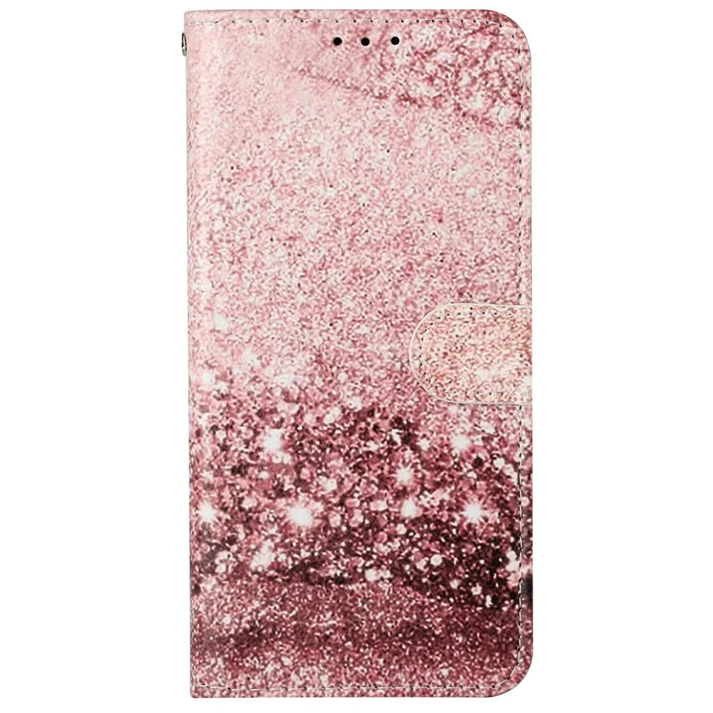 Pattern Printing Wallet Stand PU Leather + TPU Well-protected Phone Case Cover for Samsung Galaxy A53 5G - Rose Gold - 2