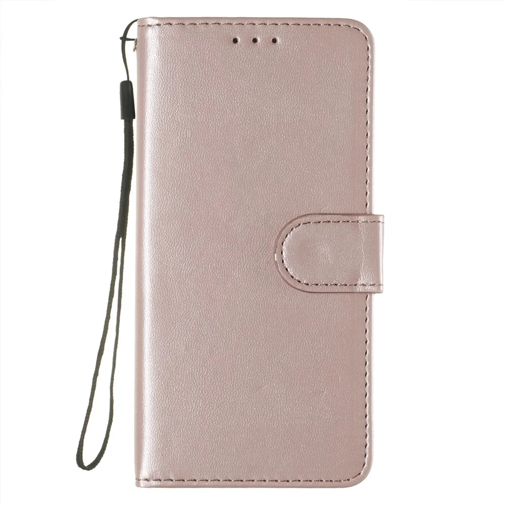 Anti-drop Solid Color Magnetic Closure Flip Leather Protective Wallet Shell Horizontal Stand Case for Samsung Galaxy A33 5G - Rose Gold - 2