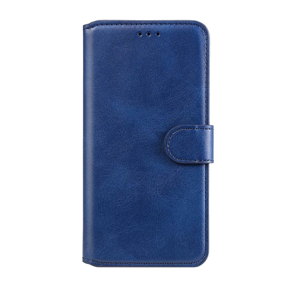 Shockproof Wallet Stand PU Leather Shell Magnetic Clasp Phone Case for Samsung Galaxy A03 Core - Blue - 5