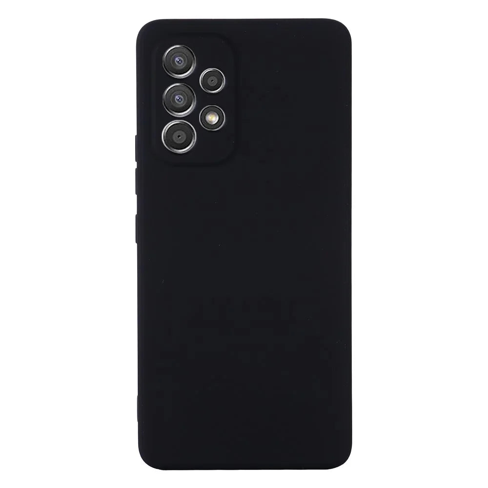 Liquid Silicone Phone Case for Samsung Galaxy A33 5G, Drop Protection Microfiber Lining Cushion Anti-Scratch Cover with Strap - Black - 2