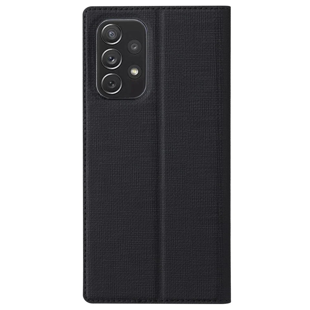 VILI DMX Series Card Holder Leather Case for Samsung Galaxy A73 5G Folio Flip Phone Cover with Stand - Black - 3