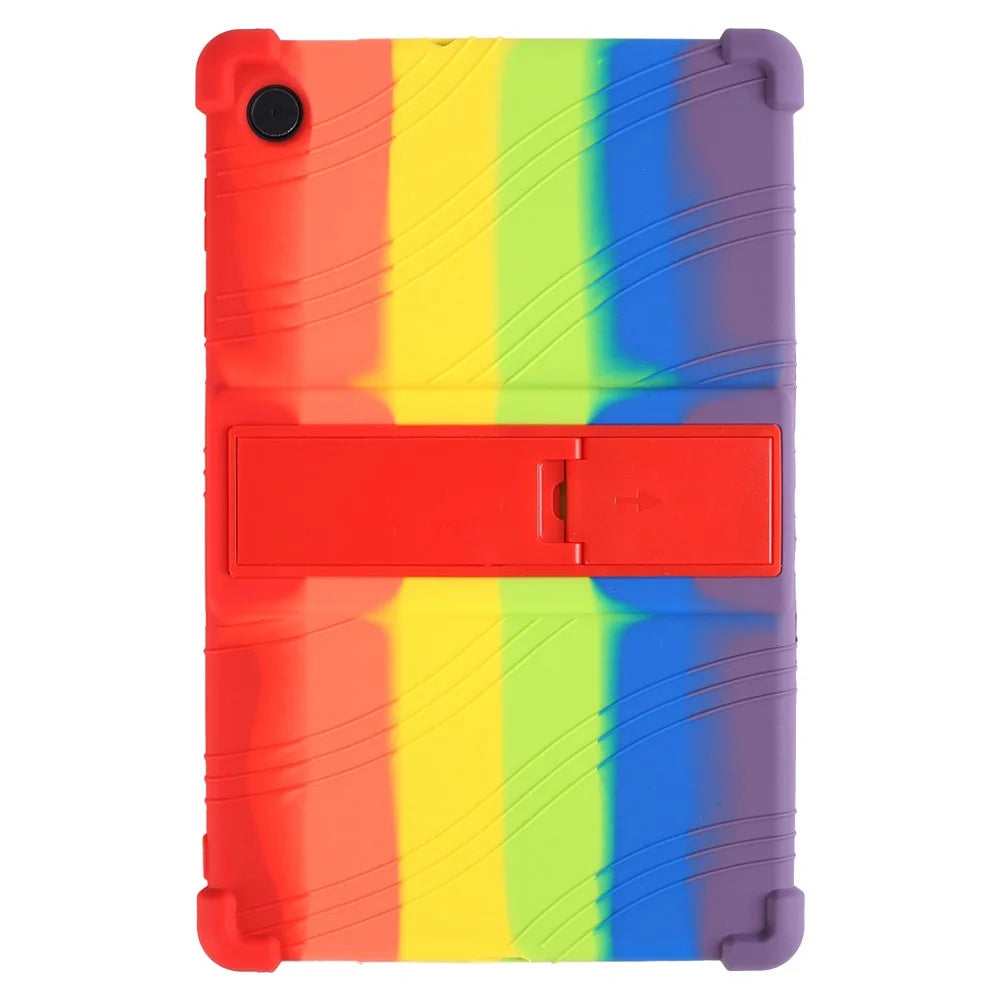 For Samsung Galaxy Tab A8 10.5 (2021) / A8 10.5 (2022) Four-corner Airbags Anti-scratch Soft Silicone Protective Tablet Case Cover with Foldable Kickstand - Multi-color - 2